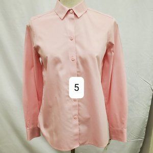 Foxcroft chambray pink shaped  blouse